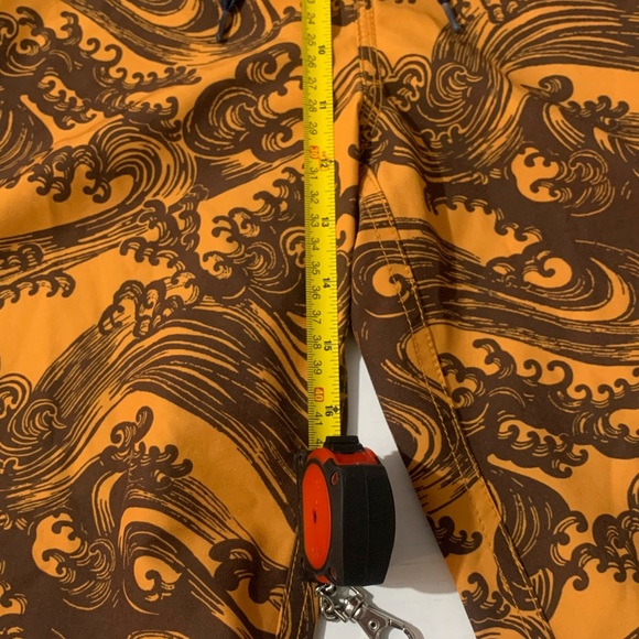 Reyn Spooner Swim Shorts Mens 36 Orange Wave Board Shorts 10" Trunks Beach Surf - Picture 2 of 11